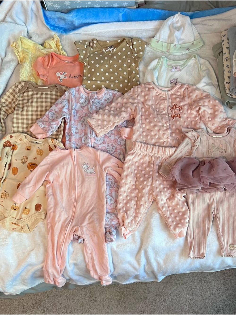 0-3 Months Baby Girls Bundle / Set - Pink, Peach, Tan